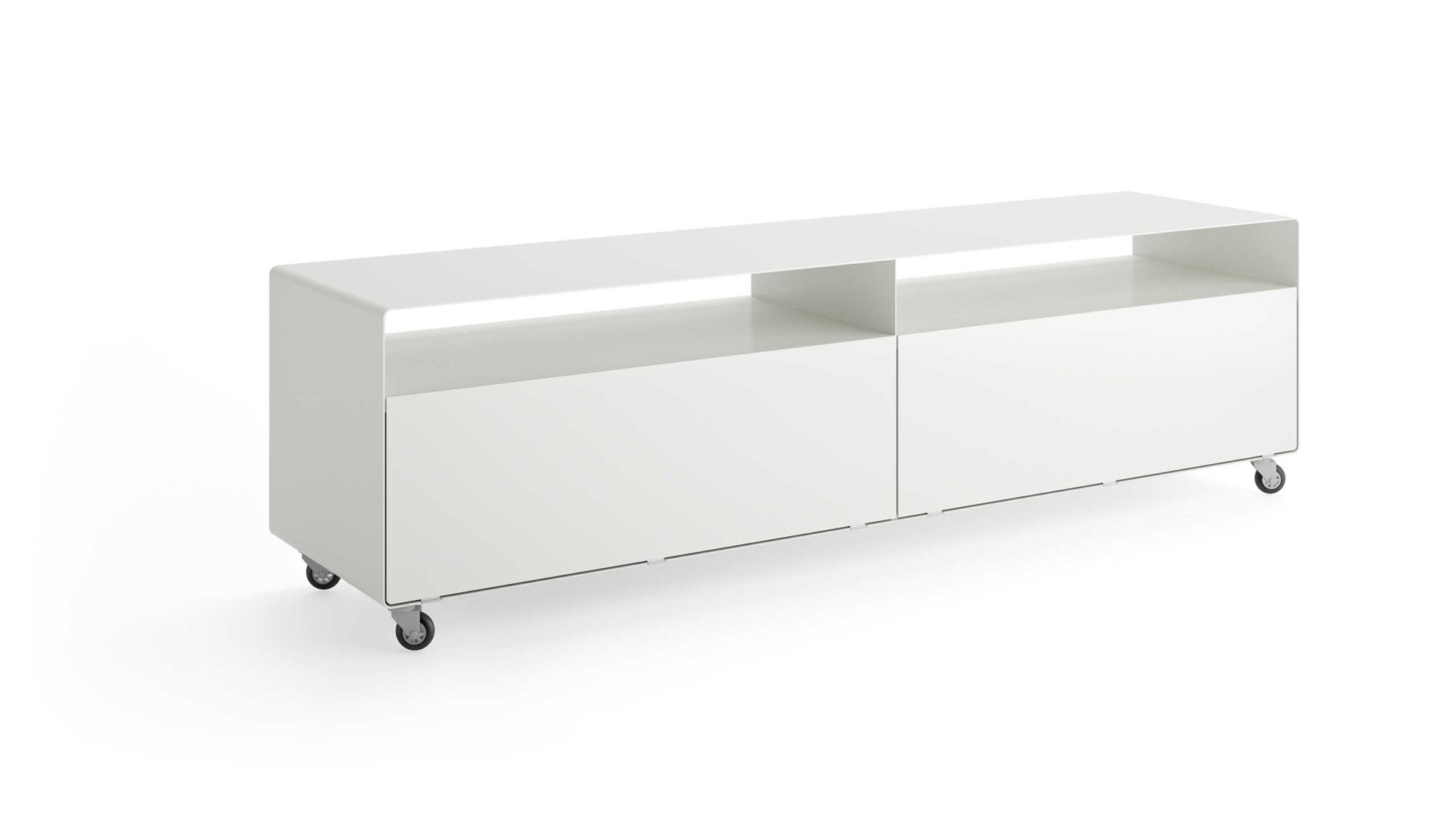 Sideboard Müller möbelfabrikation aus Metall in Weiß Sideboard Mobile Line R110 Lack signalweiss, Breite 160 cm