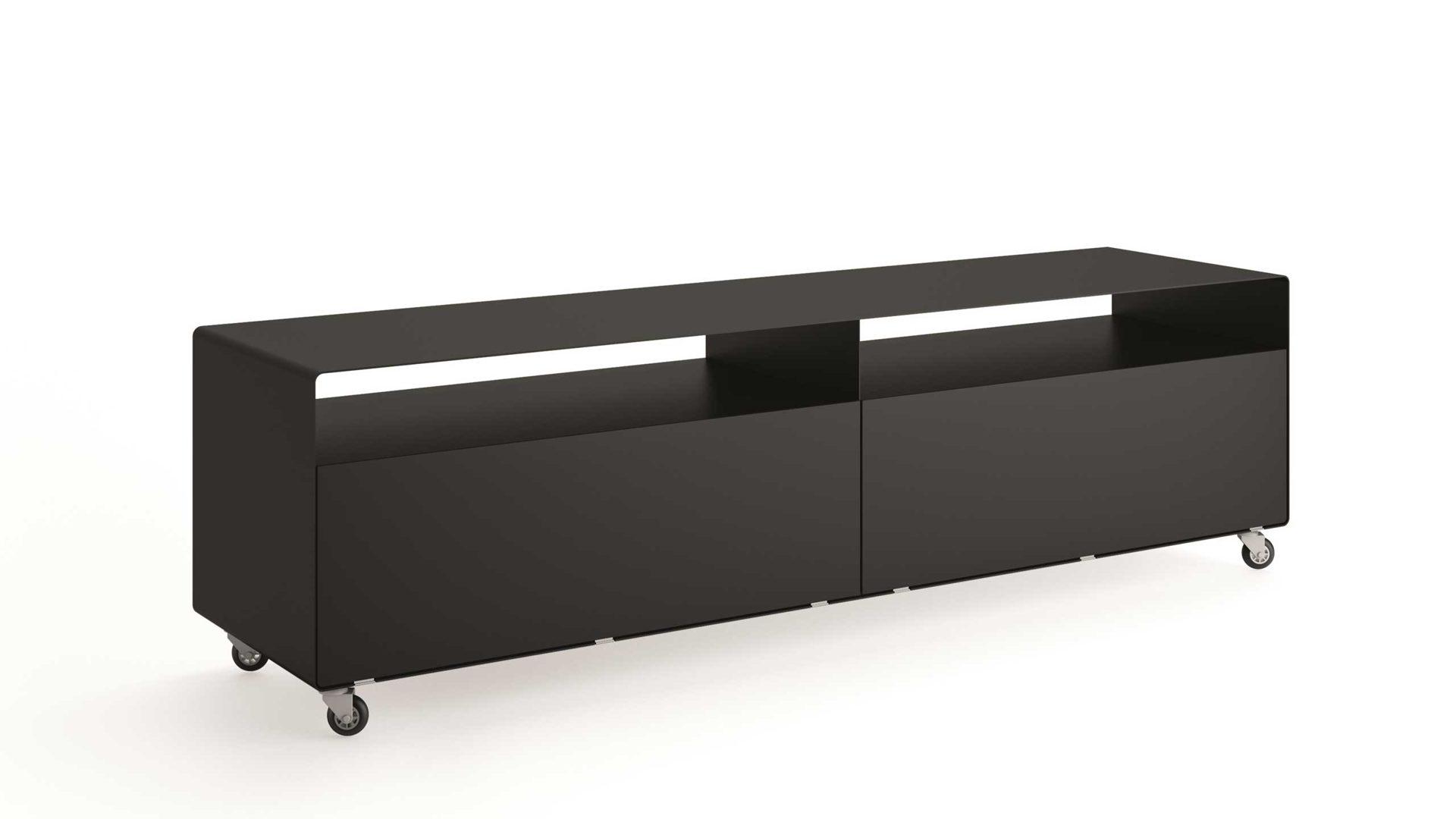 Sideboard Müller möbelfabrikation aus Metall in Schwarz Sideboard Mobile Line R110 Lack tiefschwarz, Breite 160 cm